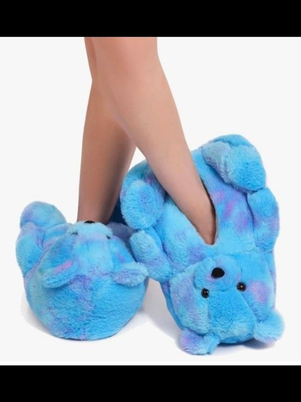 Plush Blue Teddy Bear Slipper Boots